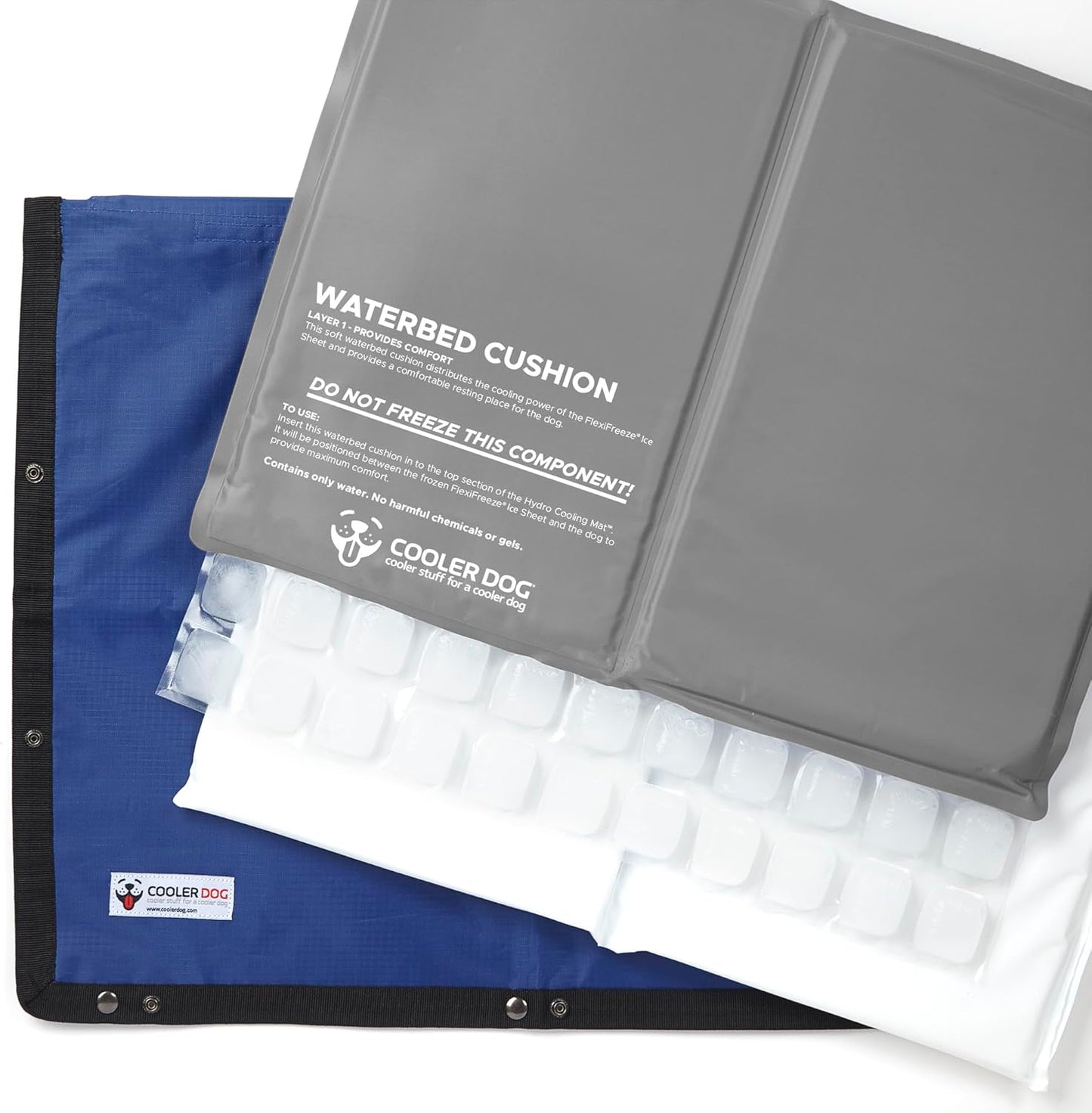 CoolerDog™ Luxe Hydro Cooling Mat – 2-Pack (23"x18") | Triple-Layer Ice Sheet, Modular Design, Chemical-Free, Premium Dog Cooling Pad for Heat Relief