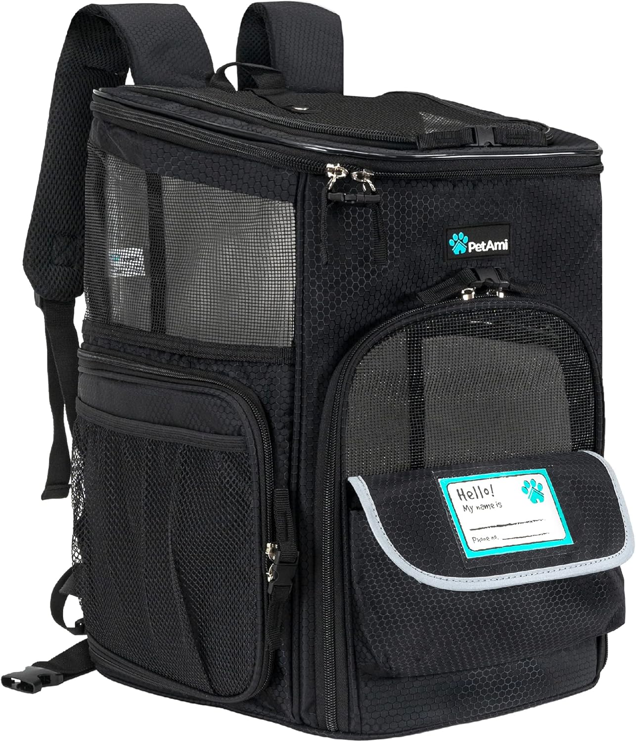 JetPaws™ Deluxe Charcoal Pet Backpack Carrier – Airline Approved, Ventilated & Ergonomic for Stylish Travel with Dogs & Cats Up to 18 lbs