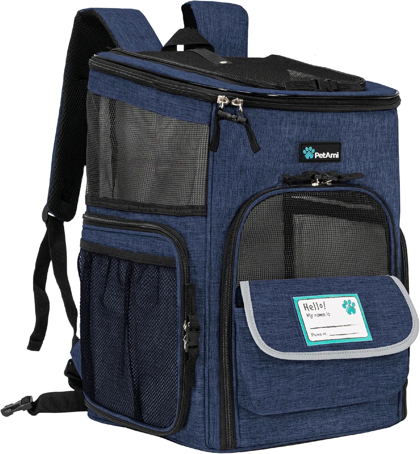 JetPaws™ Deluxe Charcoal Pet Backpack Carrier – Airline Approved, Ventilated & Ergonomic for Stylish Travel with Dogs & Cats Up to 18 lbs