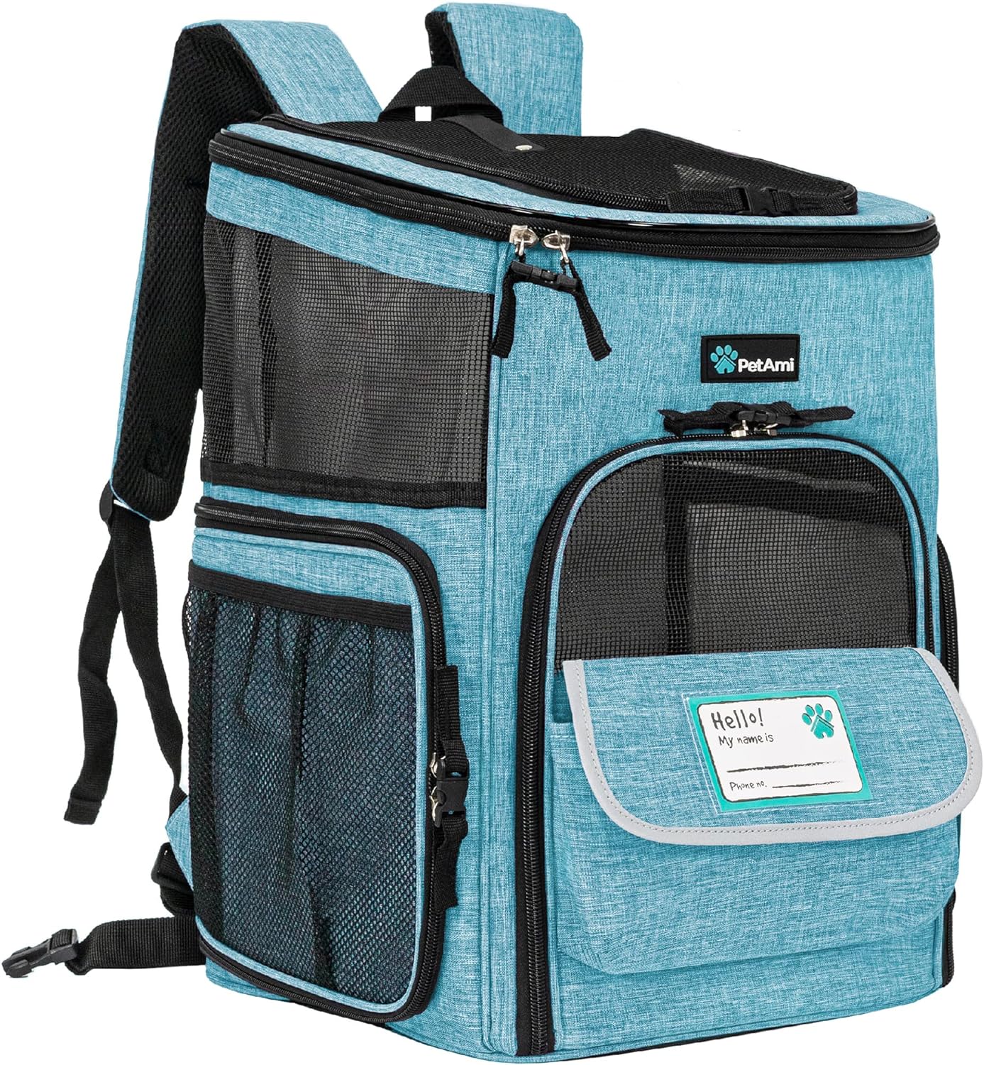 JetPaws™ Deluxe Charcoal Pet Backpack Carrier – Airline Approved, Ventilated & Ergonomic for Stylish Travel with Dogs & Cats Up to 18 lbs