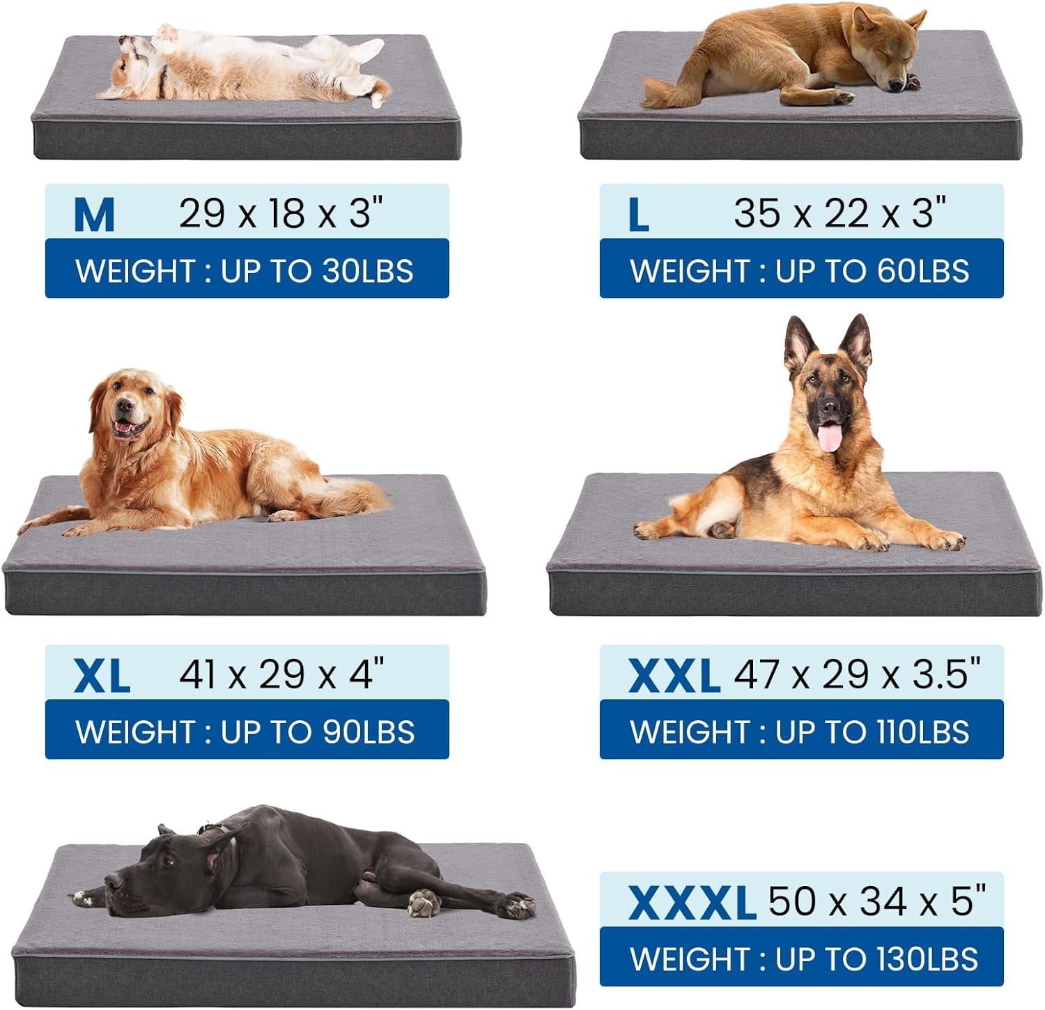 URGVANZ PET Orthopedic Cooling Memory Foam Dog Bed – Medium, 35" x 22" x 3", Plush Faux Fur, Waterproof Lining, CertiPUR-US Certified, Washable Cover, Joint Support
