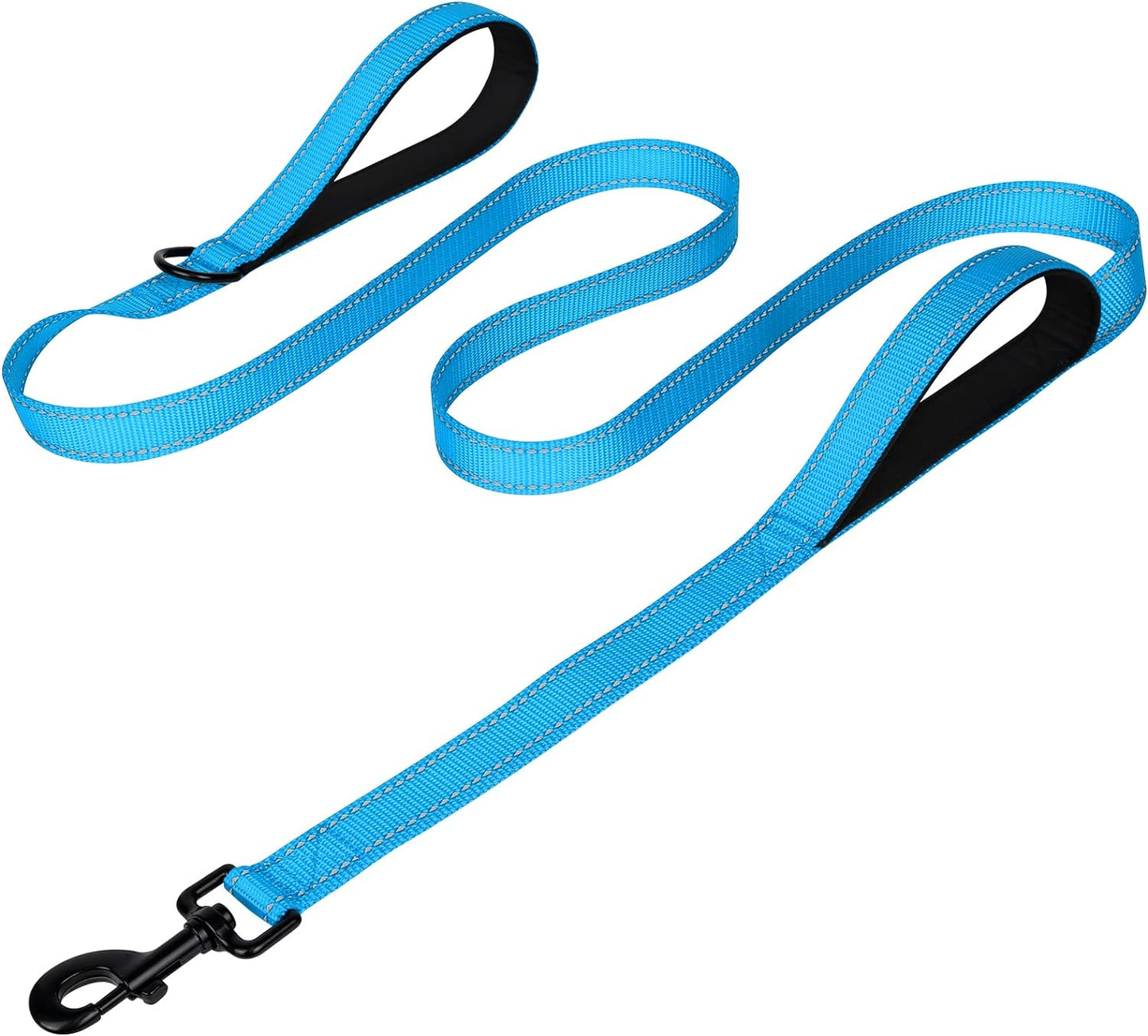 Joytale Luxe Double-Sided Reflective Dog Leash – Heavy-Duty Padded Nylon, 5FT Orange Lead for Medium & Large Dogs, Night Safety + Comfort Grip