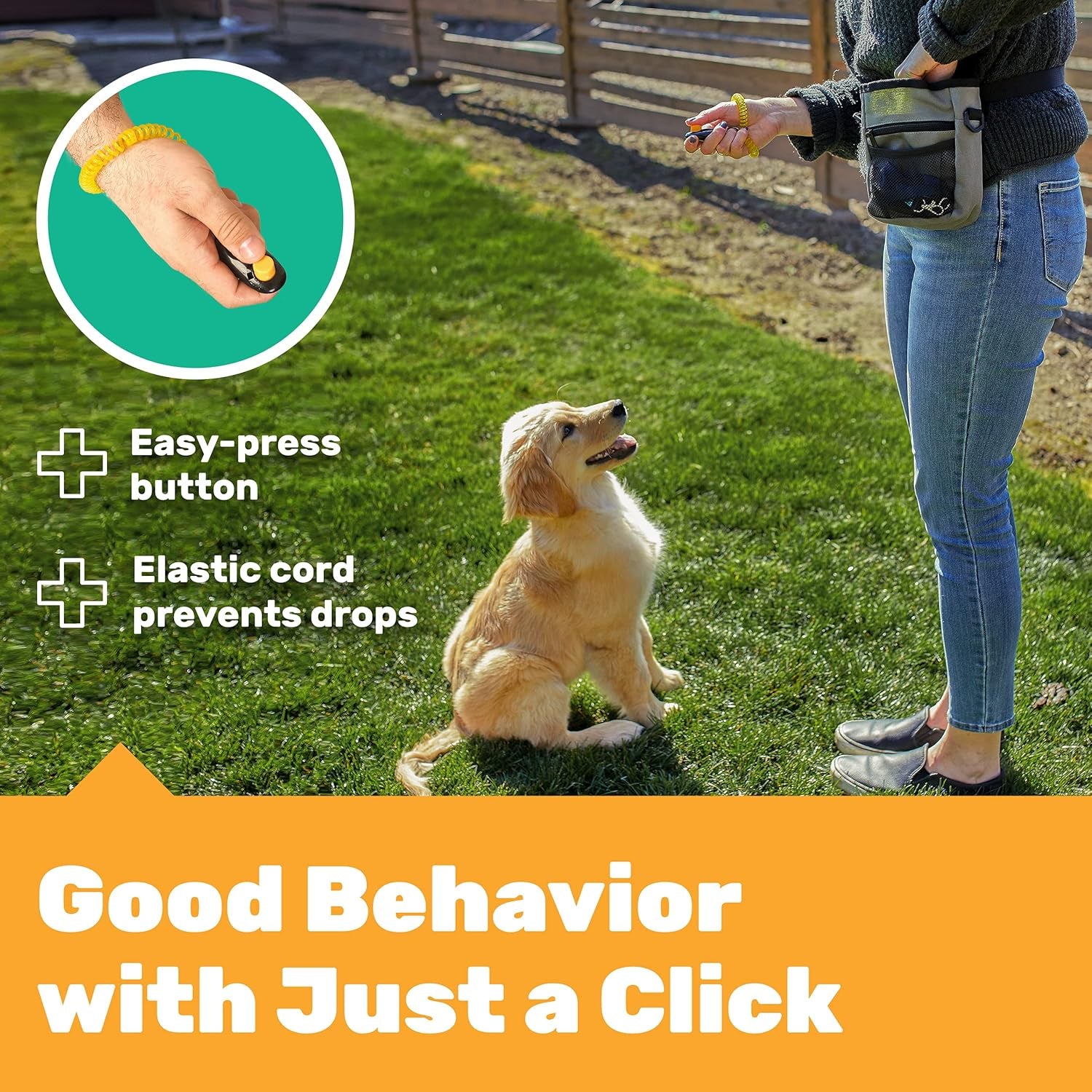 Luxury 4-in-1 Dog Training Essentials Kit – Clicker, Treat Pouch with Poop Bag Dispenser, Potty Training Doorbells & Ultrasonic Whistle – Obedience, Behavior, and Bark Control Set for Dogs of All Sizes