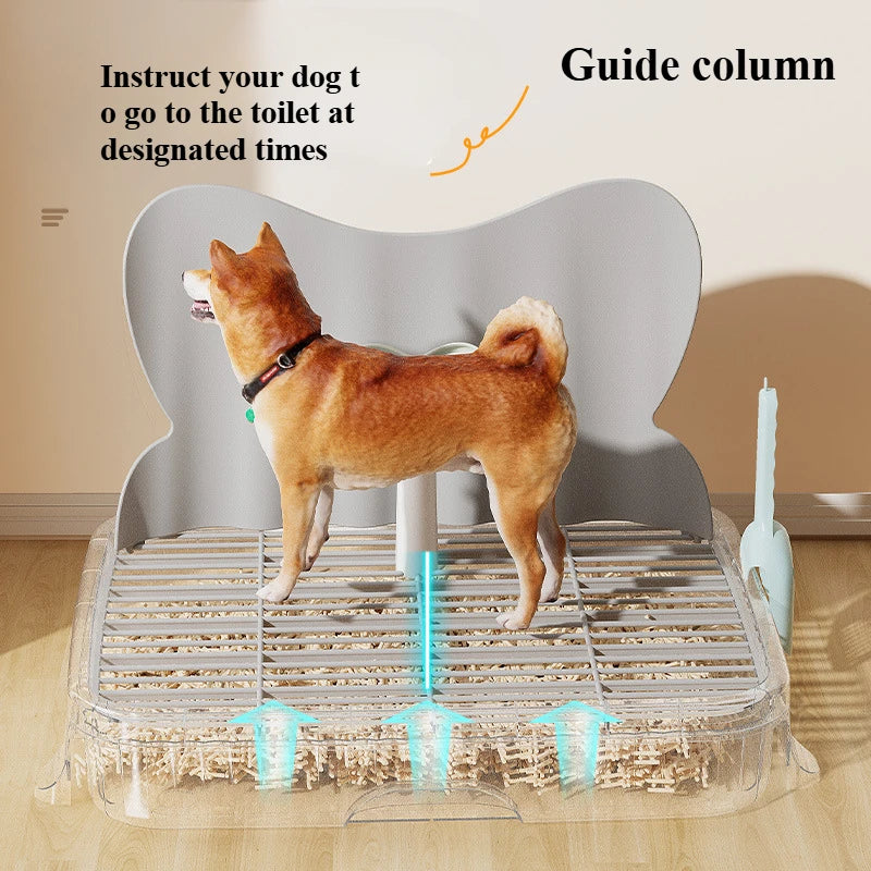 Premium Indoor Dog Potty Trainer – Leak-Proof Pet Toilet with Simulated Urination Post & Non-Slip Grid Base | Stylish Detachable Design for Small & Medium Dogs