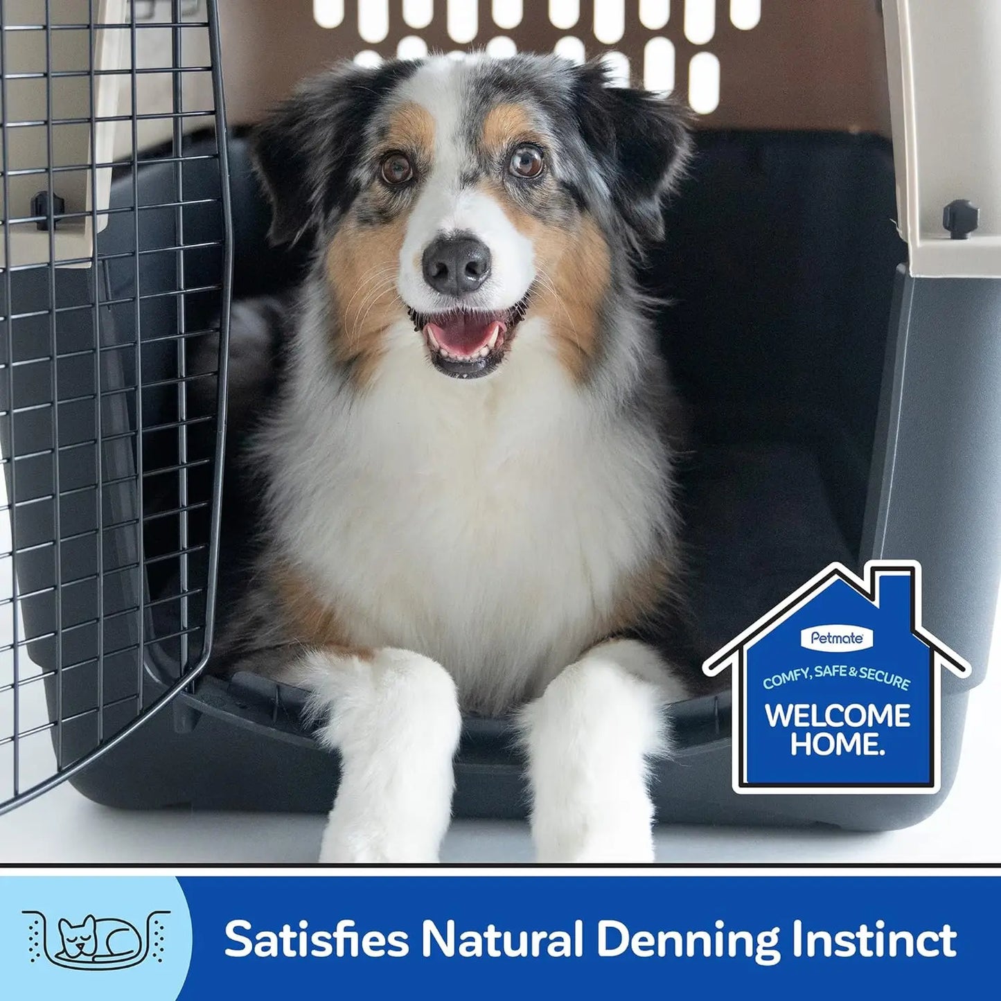 40" Premium Vari Dog Kennel – Airline-Approved Portable Crate for Large Breeds (70–90lbs), Elegant Taupe & Black, Made in USA