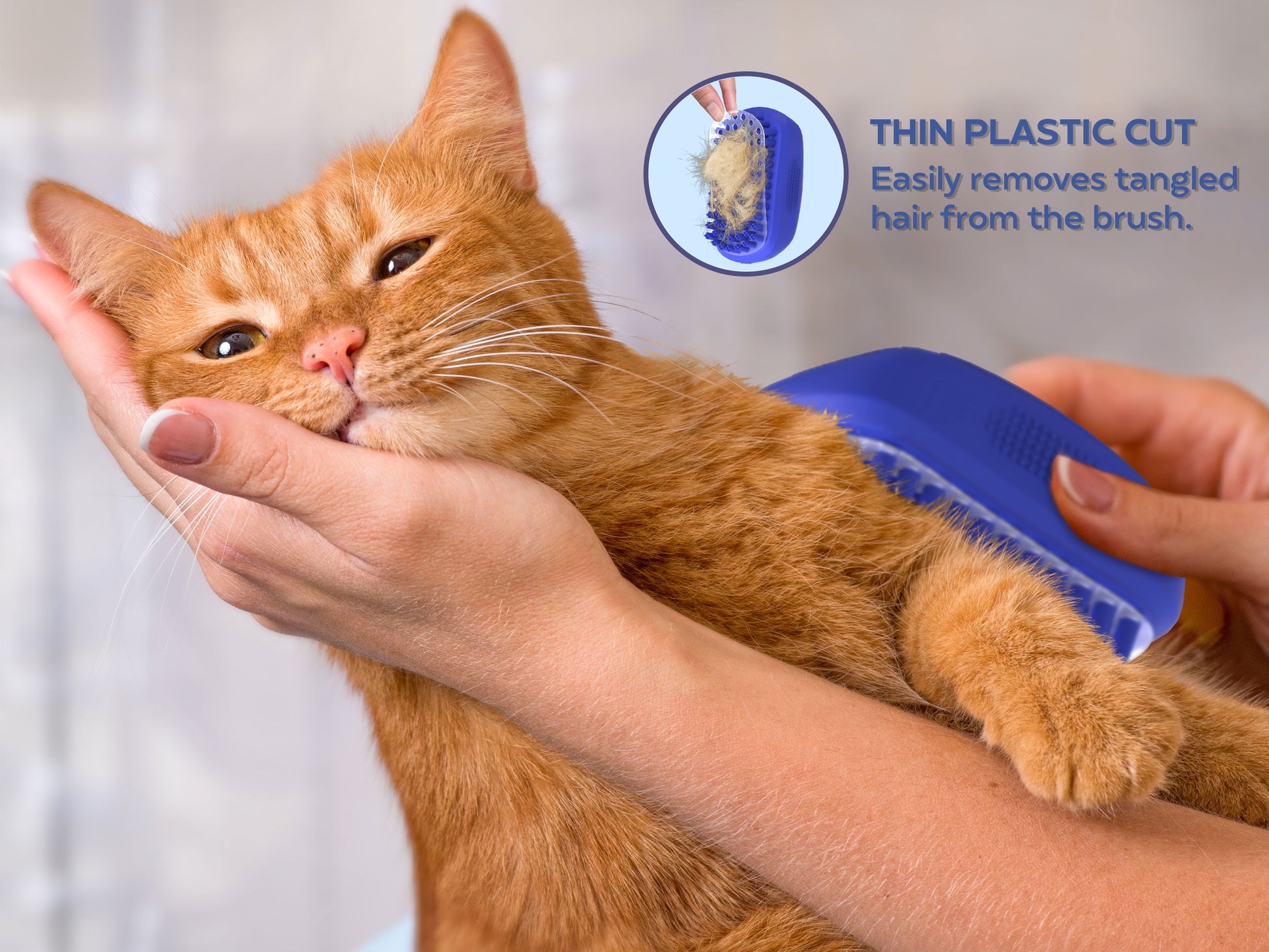 SCRUBIT LuxePet™ Blue Bath & Massage Brush — Premium Rubber Curry Comb for Dogs & Cats, Non-Slip Grip, Self-Cleaning Bristles, All Coat Types