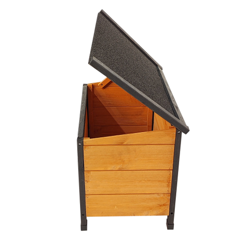Luxury Outdoor Wooden Dog House with Feeding Station & Toy Storage – Durable, Weatherproof Haven for Multiple Dogs