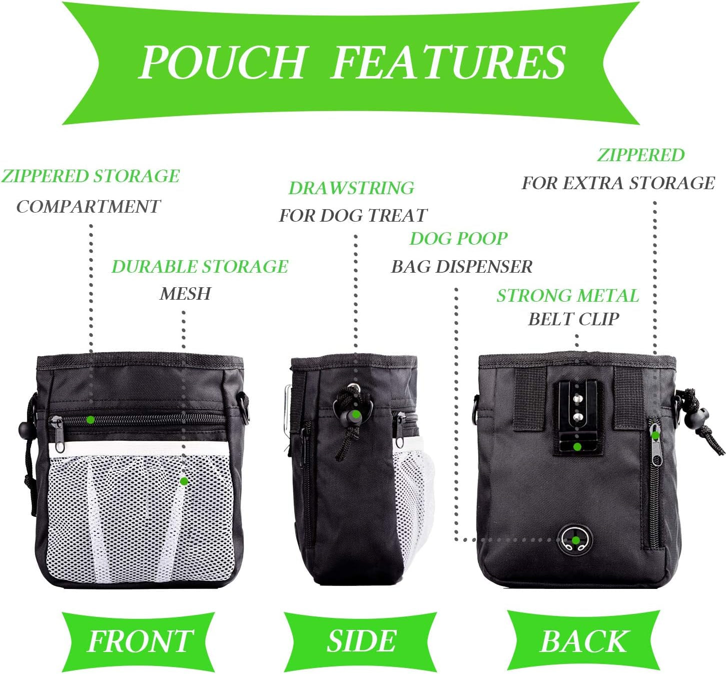 4-in-1 Premium Dog Training Kit – Luxury Treat Pouch, Adjustable Clicker, Silent Whistle & Doorbells Set for Obedience & Potty Training – Ideal Gift for Dog Owners