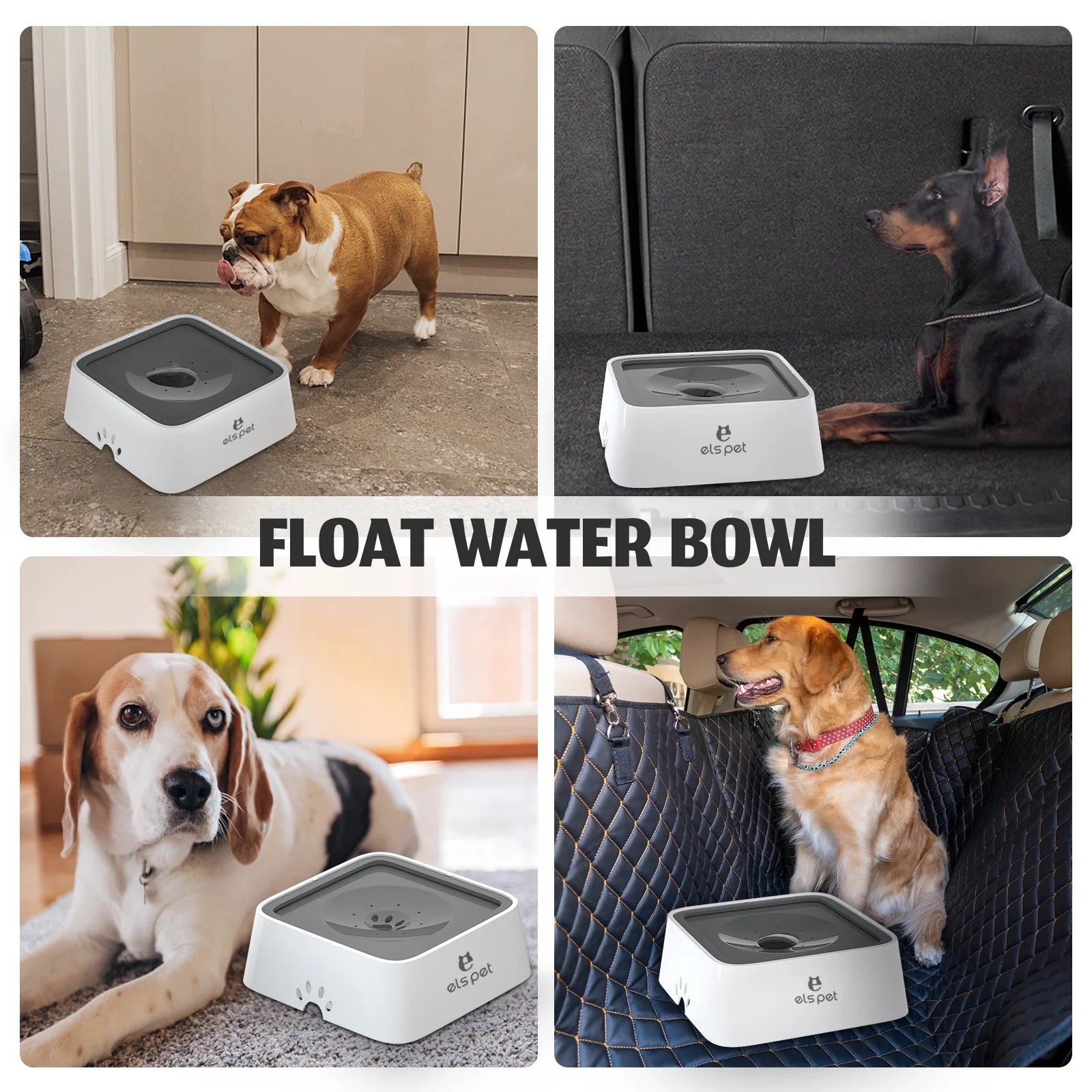 Dog Water Bowl 70Oz No Spill Slow Feeder Vehicle Carried 2L Pet Cat Water Dispenser Travel Bowl