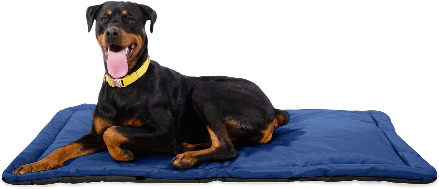 Tough Ripstop Dog Crate Pad : X-Small Blue Quartz, Ultra-Durable, Machine Washable, Non-Slip, Eco-Friendly Comfort for Wire Crates