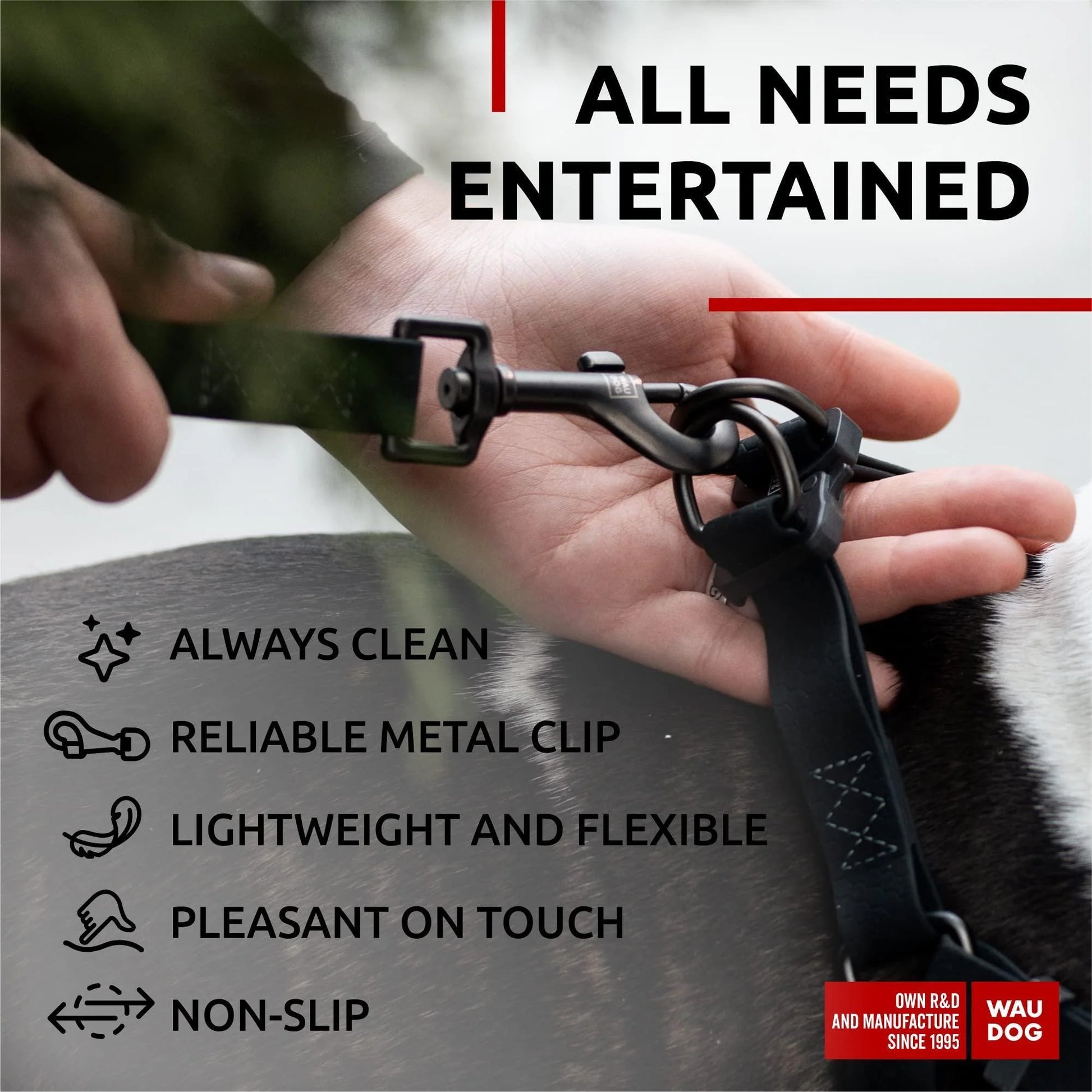 LuxeStride™ Waterproof Dog Leash – Anti-Slip, Odor-Free Collartex Leash for Small to Large Dogs – 4ft/6ft Heavy-Duty, Dirt-Resistant Walk Leash with Premium Aluminum Clasp
