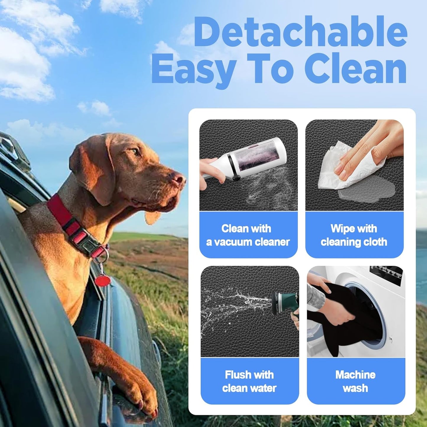 Luxury Waterproof Back Seat Extender for Dogs – Heavy-Duty PU Leather Car Hammock, Foldable with Hard Bottom, Breathable Mesh & Storage, Supports 400 lbs