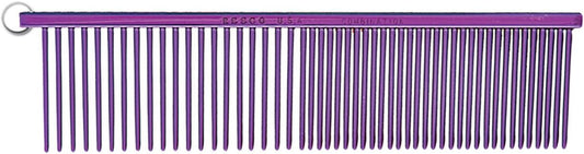 Luxury Anti-Static Pet Grooming Comb – Professional-Grade Medium & Coarse Steel Pins with Candy Purple Finish (Made in USA)
