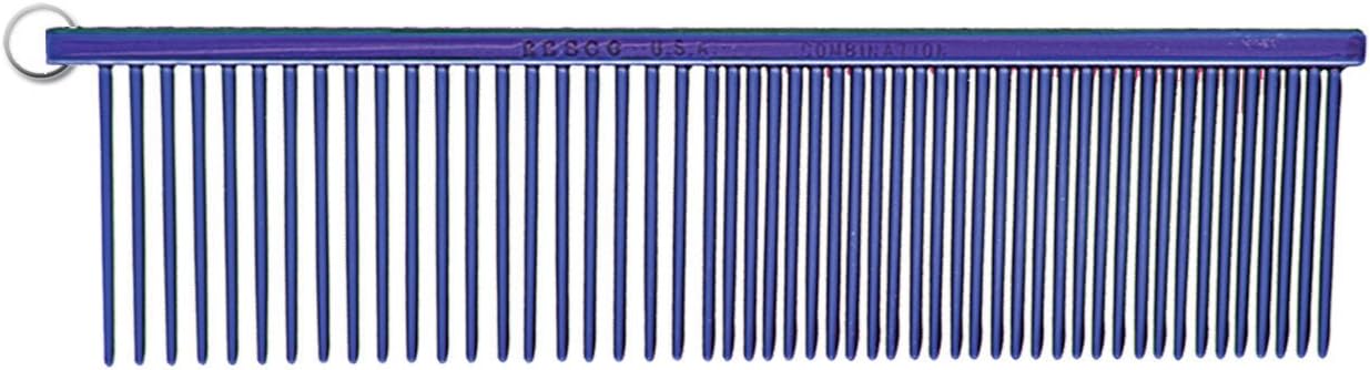 Luxury Anti-Static Pet Grooming Comb – Professional-Grade Medium & Coarse Steel Pins with Candy Purple Finish (Made in USA)
