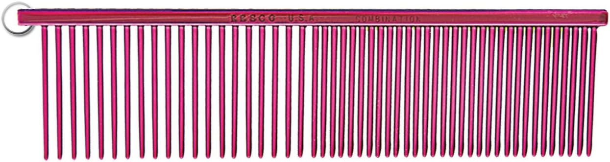 Luxury Anti-Static Pet Grooming Comb – Professional-Grade Medium & Coarse Steel Pins with Candy Purple Finish (Made in USA)