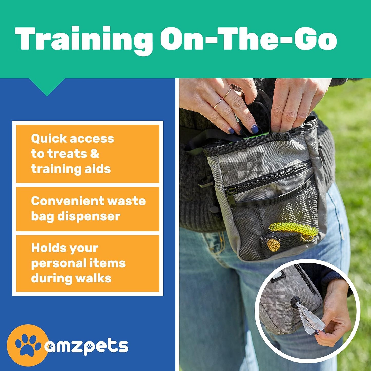 Luxury 4-in-1 Dog Training Essentials Kit – Clicker, Treat Pouch with Poop Bag Dispenser, Potty Training Doorbells & Ultrasonic Whistle – Obedience, Behavior, and Bark Control Set for Dogs of All Sizes