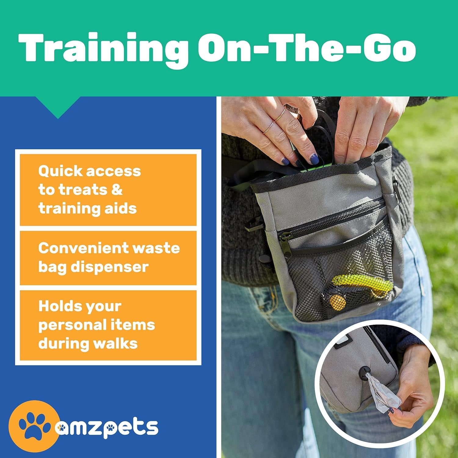 Luxury 4-in-1 Dog Training Essentials Kit – Clicker, Treat Pouch with Poop Bag Dispenser, Potty Training Doorbells & Ultrasonic Whistle – Obedience, Behavior, and Bark Control Set for Dogs of All Sizes