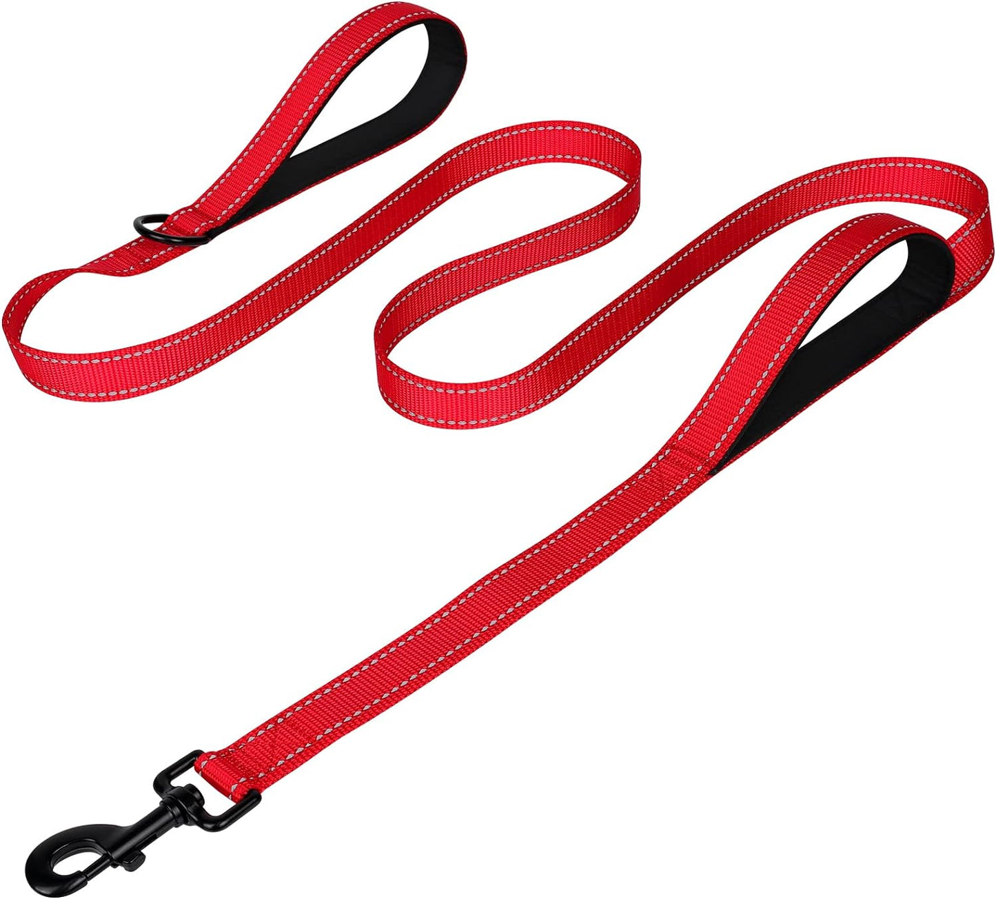Joytale Luxe Double-Sided Reflective Dog Leash – Heavy-Duty Padded Nylon, 5FT Orange Lead for Medium & Large Dogs, Night Safety + Comfort Grip