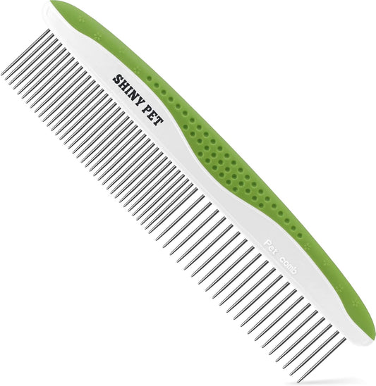 Luxury Dog & Cat Grooming Comb – Stainless Steel Anti-Scratch Teeth with Non-Slip Handle & Free Grooming Guide