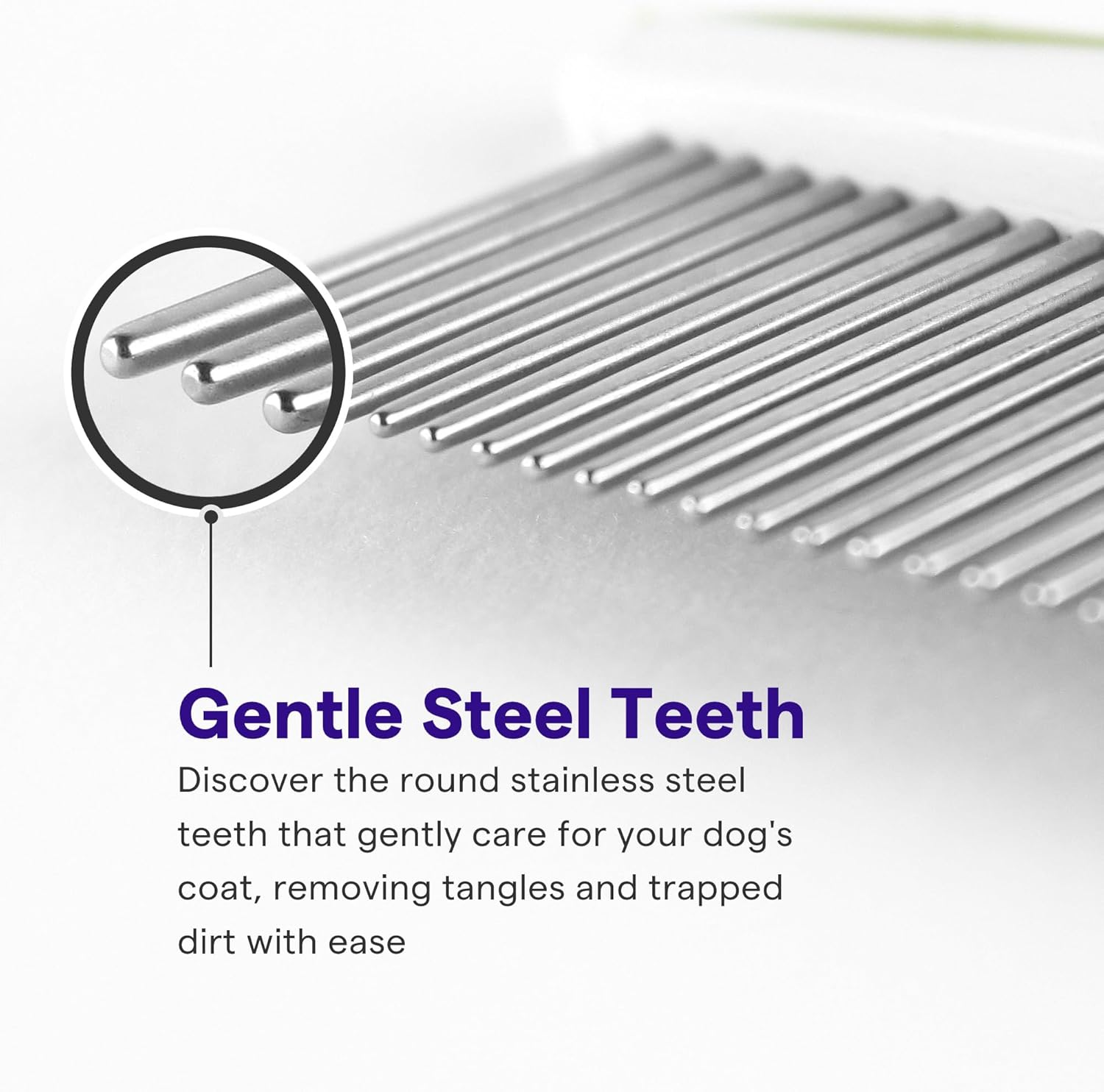 Luxury Dog & Cat Grooming Comb – Stainless Steel Anti-Scratch Teeth with Non-Slip Handle & Free Grooming Guide