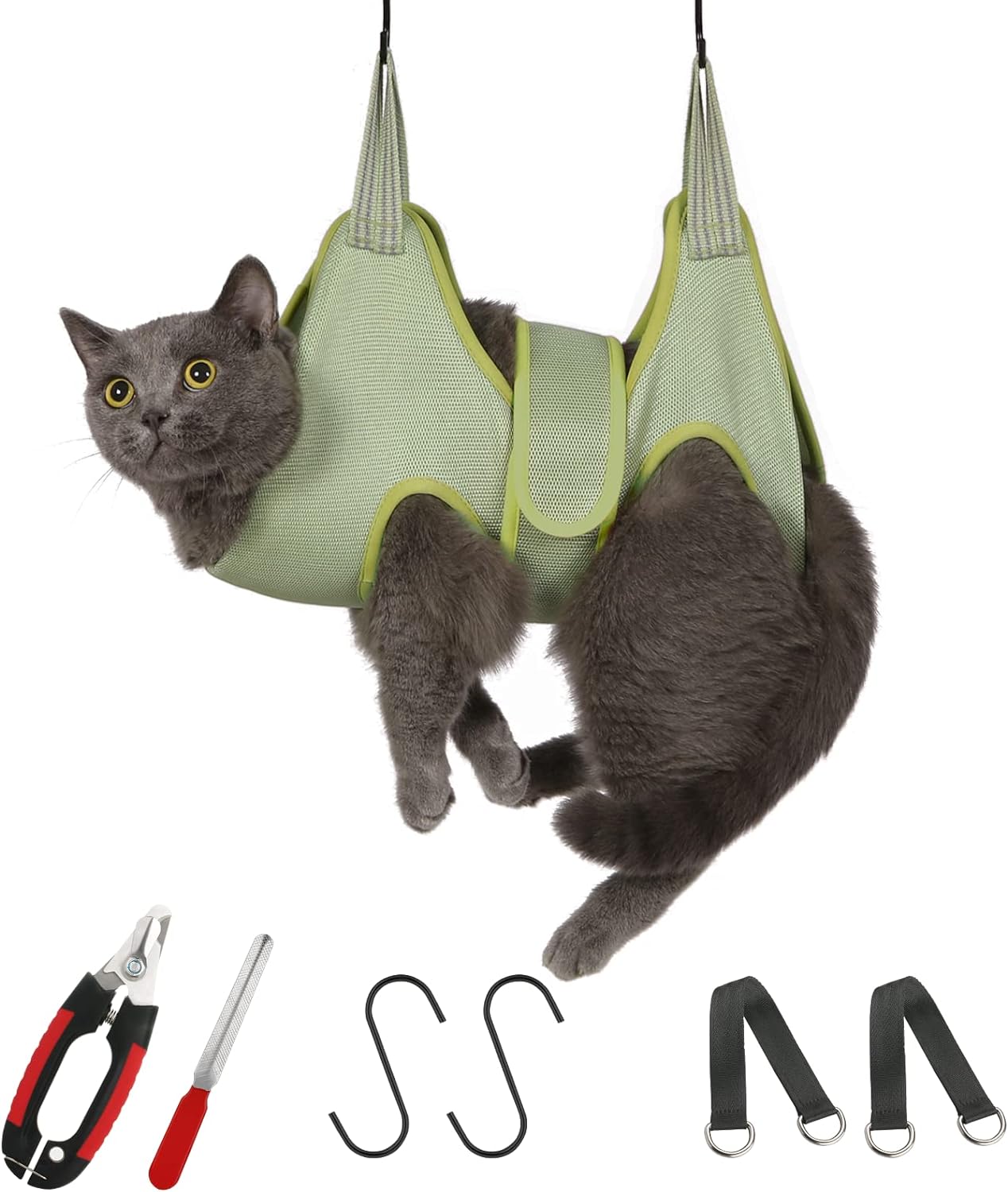Luxury Dog Grooming Hammock Harness – Professional Pet Sling with Nail Clippers, Nail File & Comb for Large Breeds (Under 80 lbs)