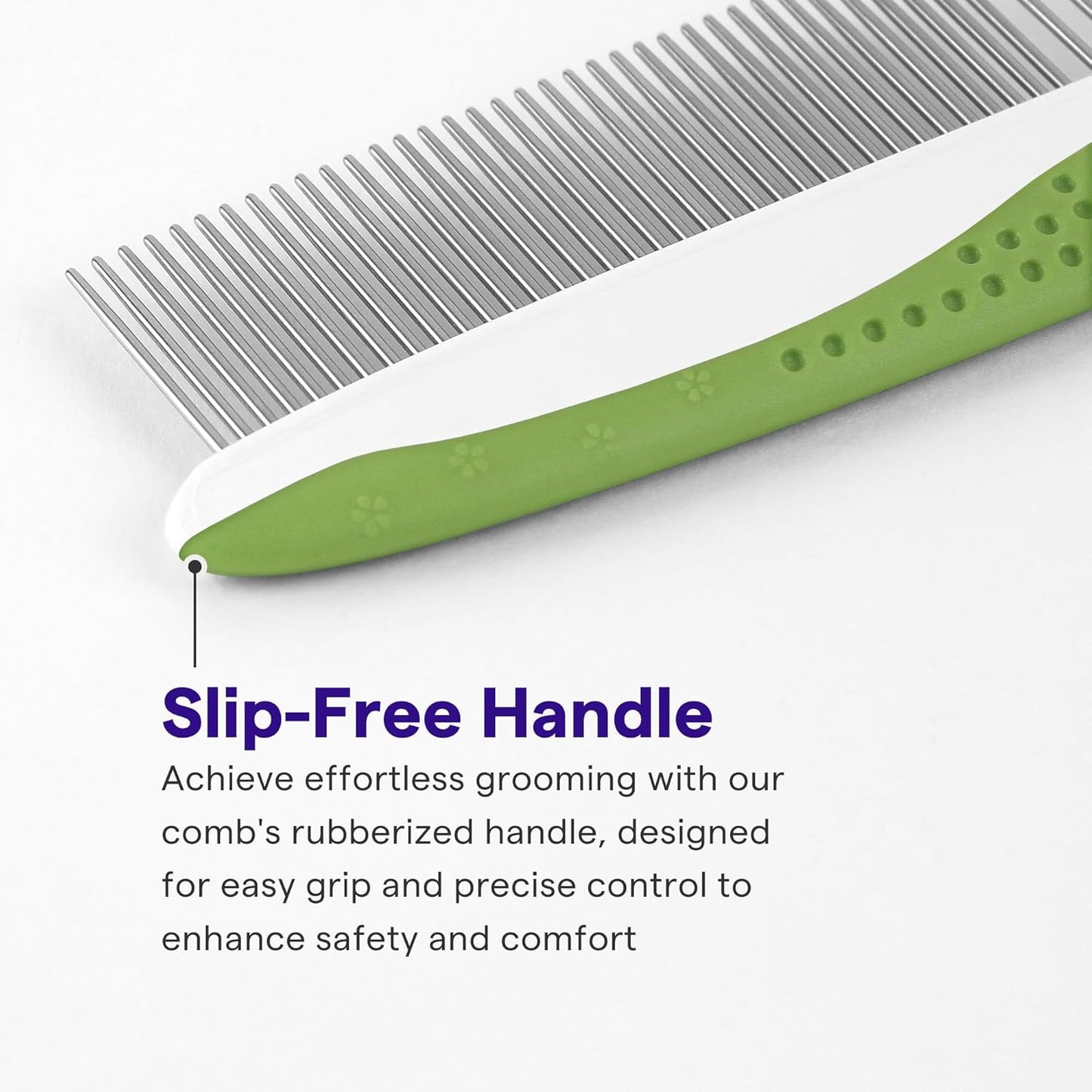 Luxury Dog & Cat Grooming Comb – Stainless Steel Anti-Scratch Teeth with Non-Slip Handle & Free Grooming Guide