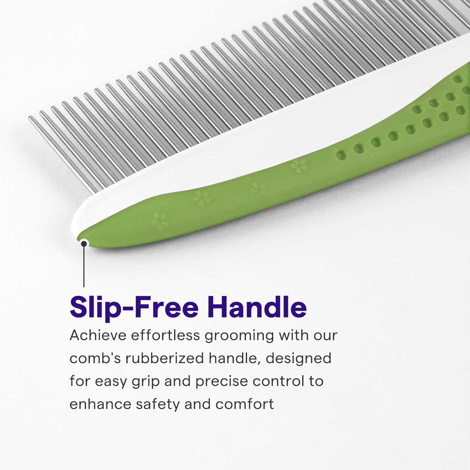 Luxury Dog & Cat Grooming Comb – Stainless Steel Anti-Scratch Teeth with Non-Slip Handle & Free Grooming Guide