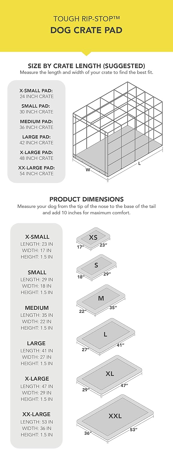 Tough Ripstop Dog Crate Pad : X-Small Blue Quartz, Ultra-Durable, Machine Washable, Non-Slip, Eco-Friendly Comfort for Wire Crates