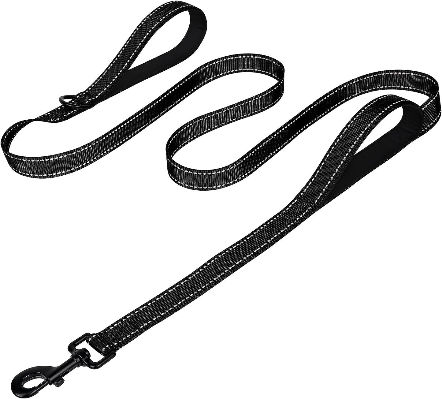 Joytale Luxe Double-Sided Reflective Dog Leash – Heavy-Duty Padded Nylon, 5FT Orange Lead for Medium & Large Dogs, Night Safety + Comfort Grip