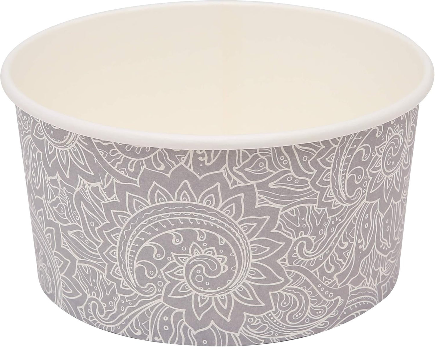 Glad® Luxury Disposable Pet Feeding Bowls, Leakproof & Eco-Friendly, Large 3.5 Cup Size, 25-Pack: Elegant Gray Pattern for Wet & Dry Dog Food or Water