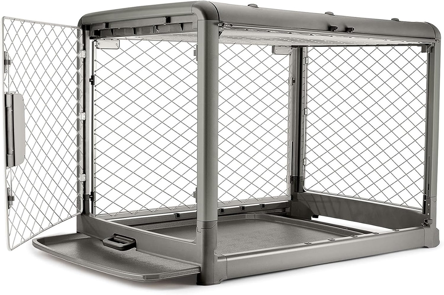 Revol™ Premium Collapsible Dog Crate with Wheels – Chic Foldable Indoor Kennel for Safe, Stylish, Stress-Free Living (Ash, Medium)