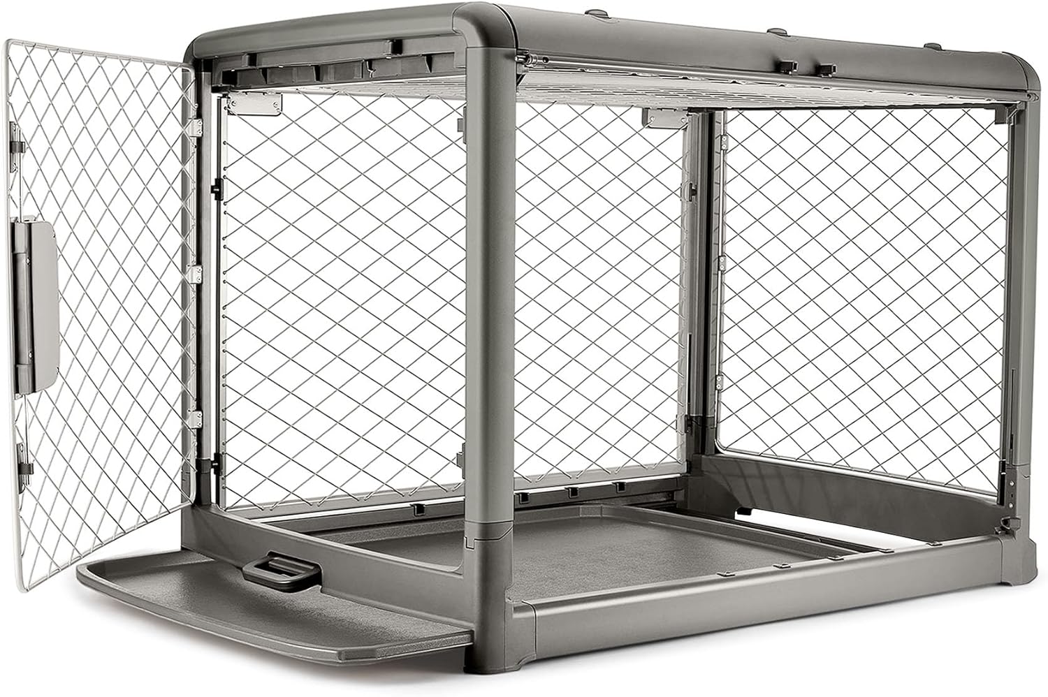 Revol™ Premium Collapsible Dog Crate with Wheels – Chic Foldable Indoor Kennel for Safe, Stylish, Stress-Free Living (Ash, Medium)