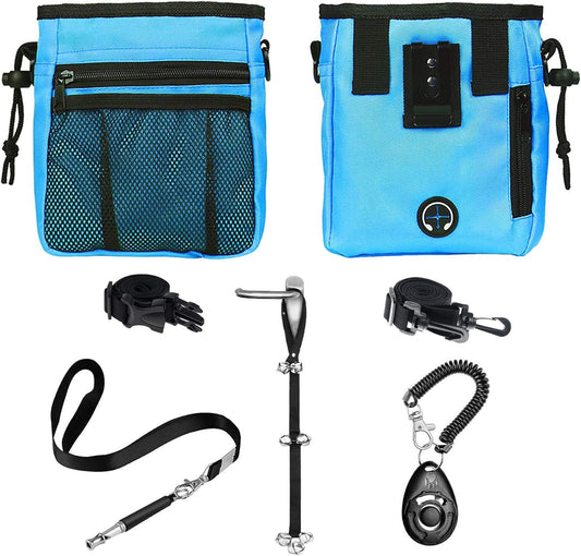 4-in-1 Premium Dog Training Kit – Luxury Treat Pouch, Adjustable Clicker, Silent Whistle & Doorbells Set for Obedience & Potty Training – Ideal Gift for Dog Owners