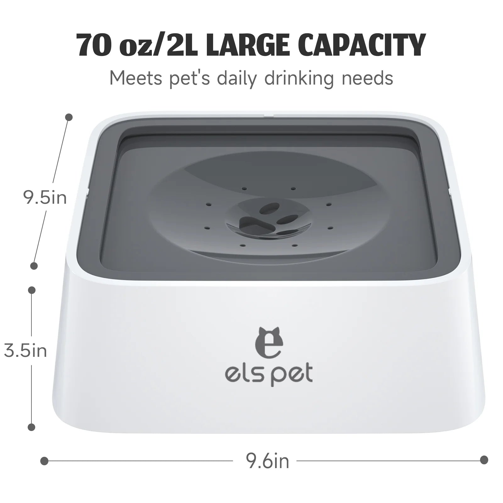 Dog Water Bowl 70Oz No Spill Slow Feeder Vehicle Carried 2L Pet Cat Water Dispenser Travel Bowl