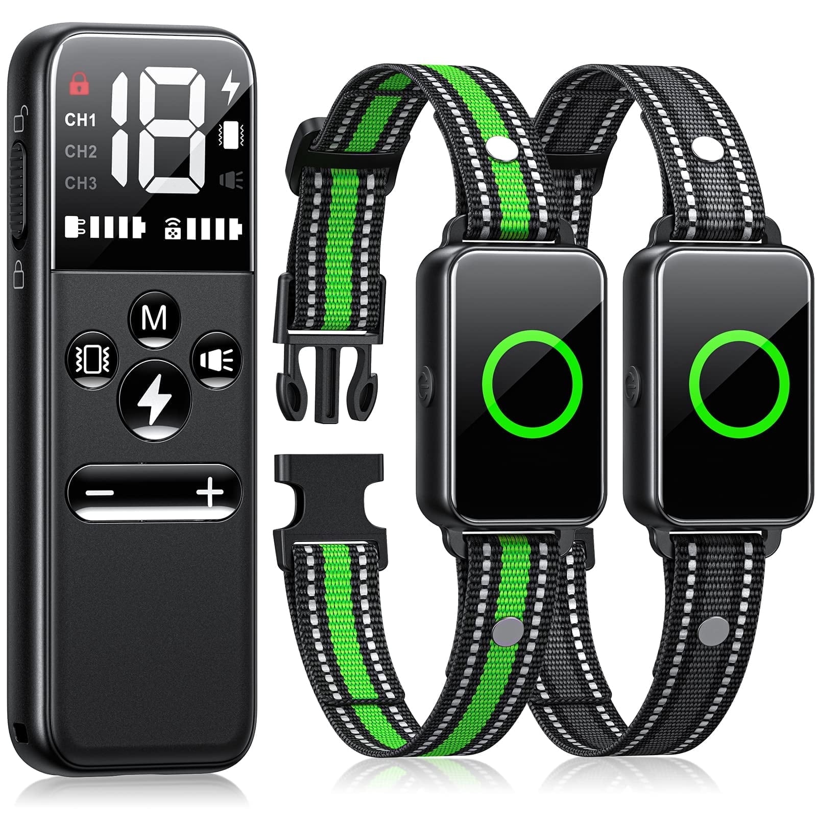 Luxury Smart Dog Training Collar for 2 Dogs : 2600ft Remote, Waterproof E-Collar with Adjustable Vibration, Gentle Shock, Beep, Fast Charging, for Small, Medium & Large Breeds