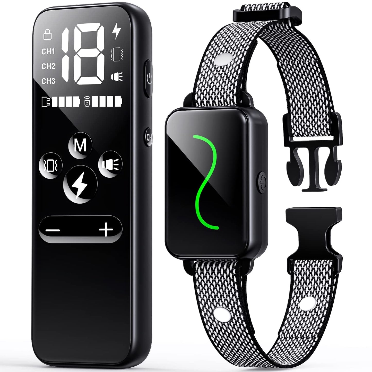 Luxury Smart Dog Training Collar for 2 Dogs : 2600ft Remote, Waterproof E-Collar with Adjustable Vibration, Gentle Shock, Beep, Fast Charging, for Small, Medium & Large Breeds
