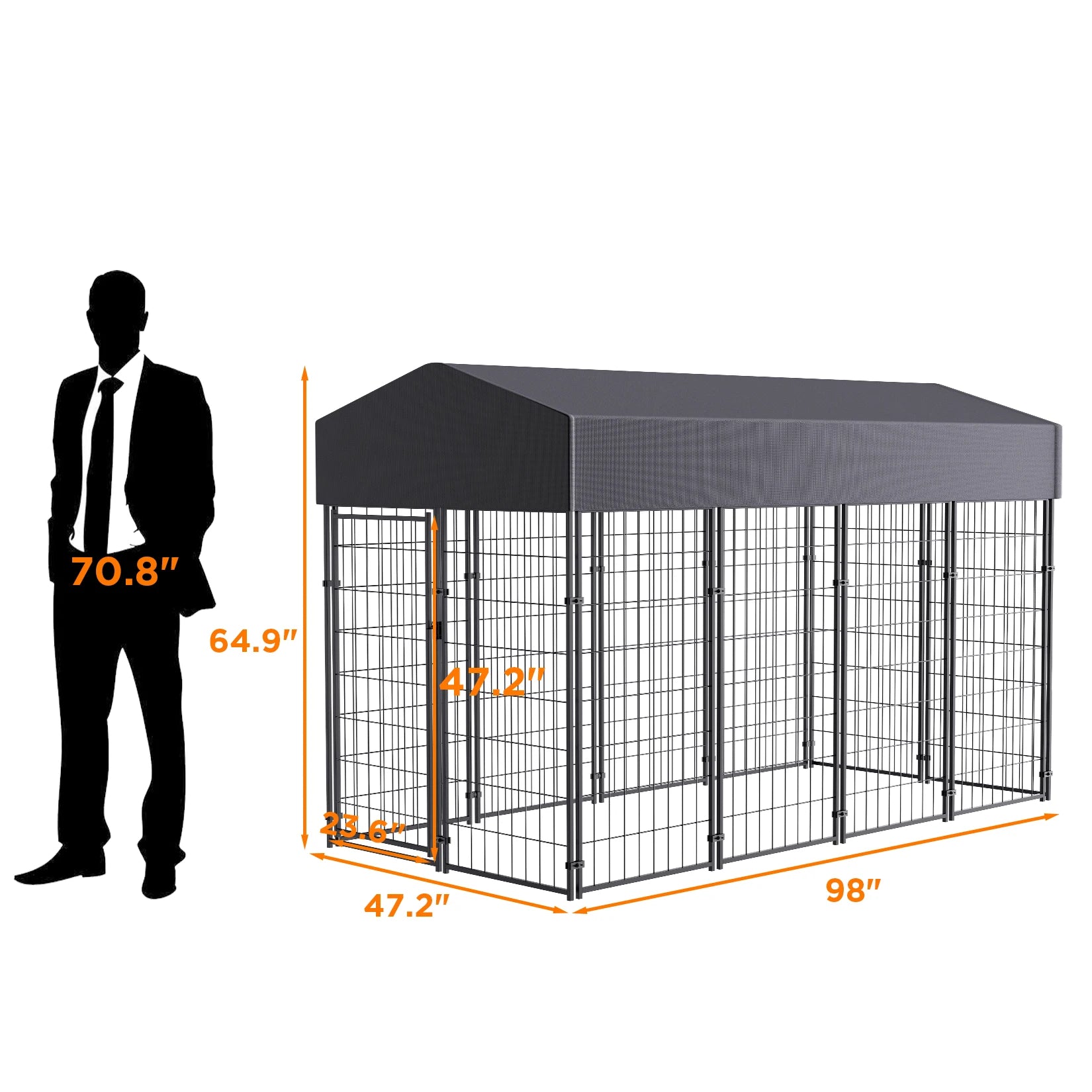 EliteGuard™ Outdoor Dog Kennel with Roof – Heavy-Duty Welded Metal Playpen with Waterproof UV-Proof Cover (Large & Small Sizes)