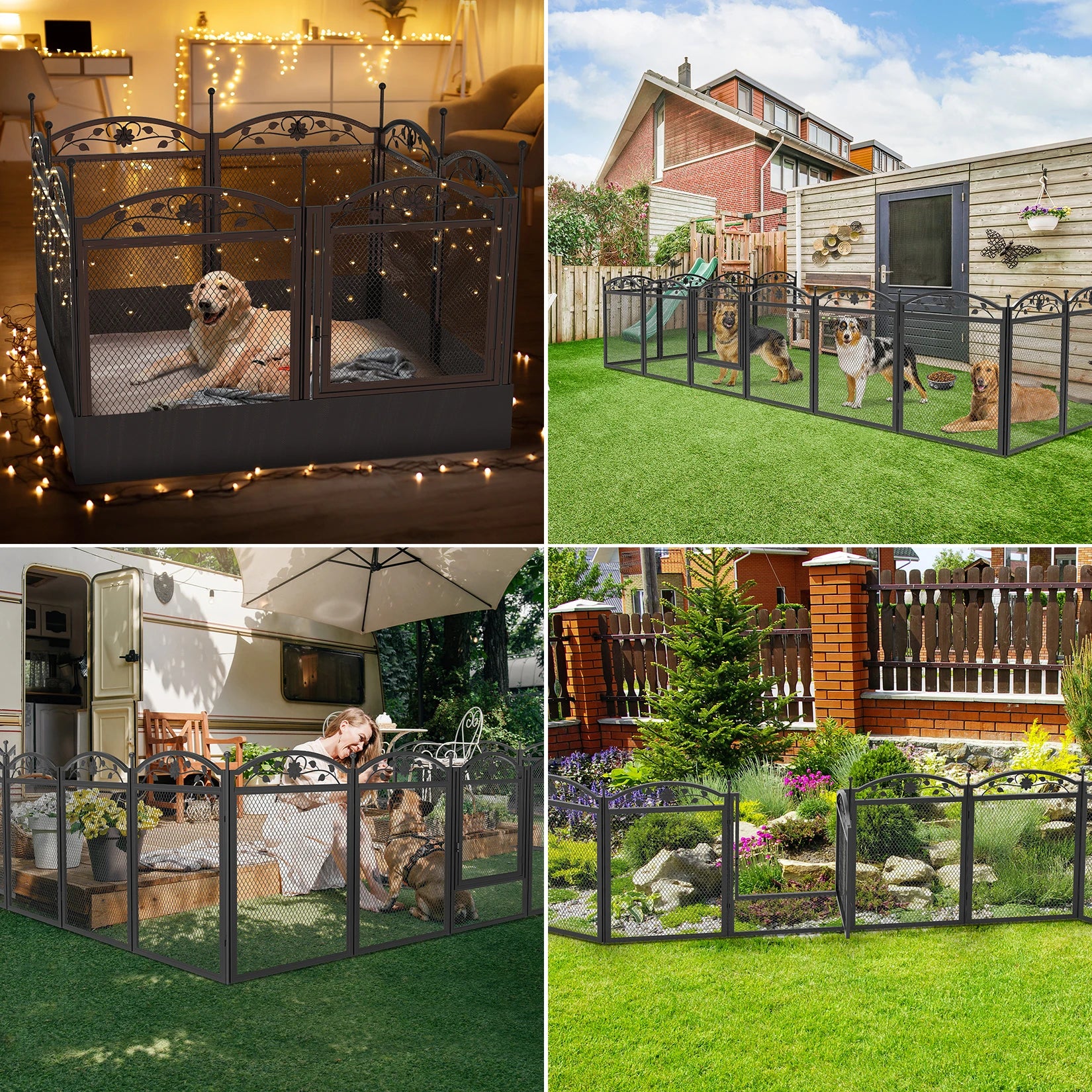 EliteFold™ Luxury 8-Panel Dog Playpen Fence with Waterproof Pad – Heavy-Duty Indoor Outdoor Puppy Exercise Crate