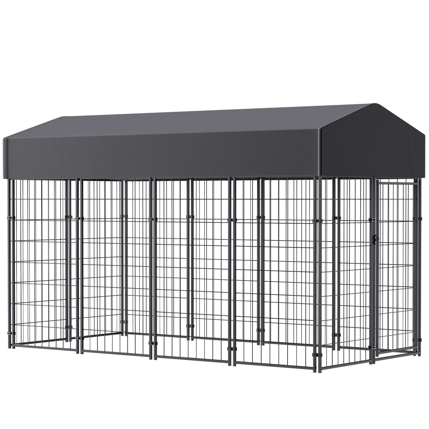 EliteGuard™ Outdoor Dog Kennel with Roof – Heavy-Duty Welded Metal Playpen with Waterproof UV-Proof Cover (Large & Small Sizes)