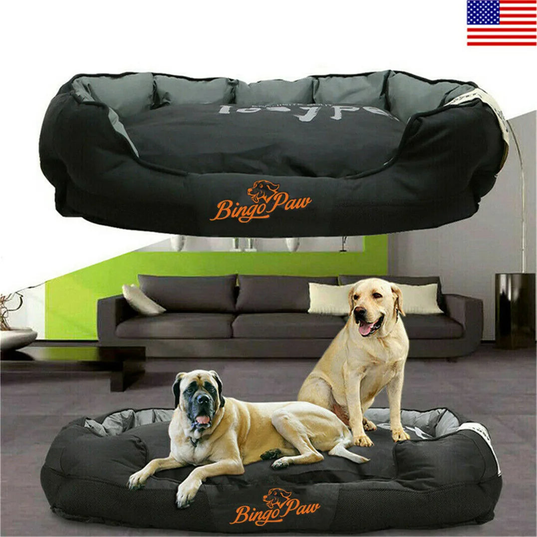 PawshRest™ Waterproof XXL Orthopedic Dog Sofa Bed – Premium Oxford Cloth Pet Mattress with Plush Pillow for Large Breeds