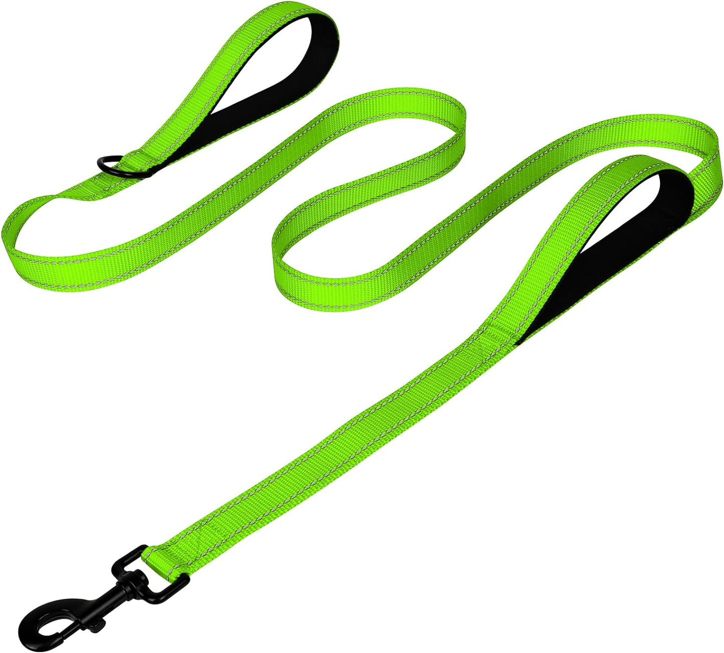 Joytale Luxe Double-Sided Reflective Dog Leash – Heavy-Duty Padded Nylon, 5FT Orange Lead for Medium & Large Dogs, Night Safety + Comfort Grip