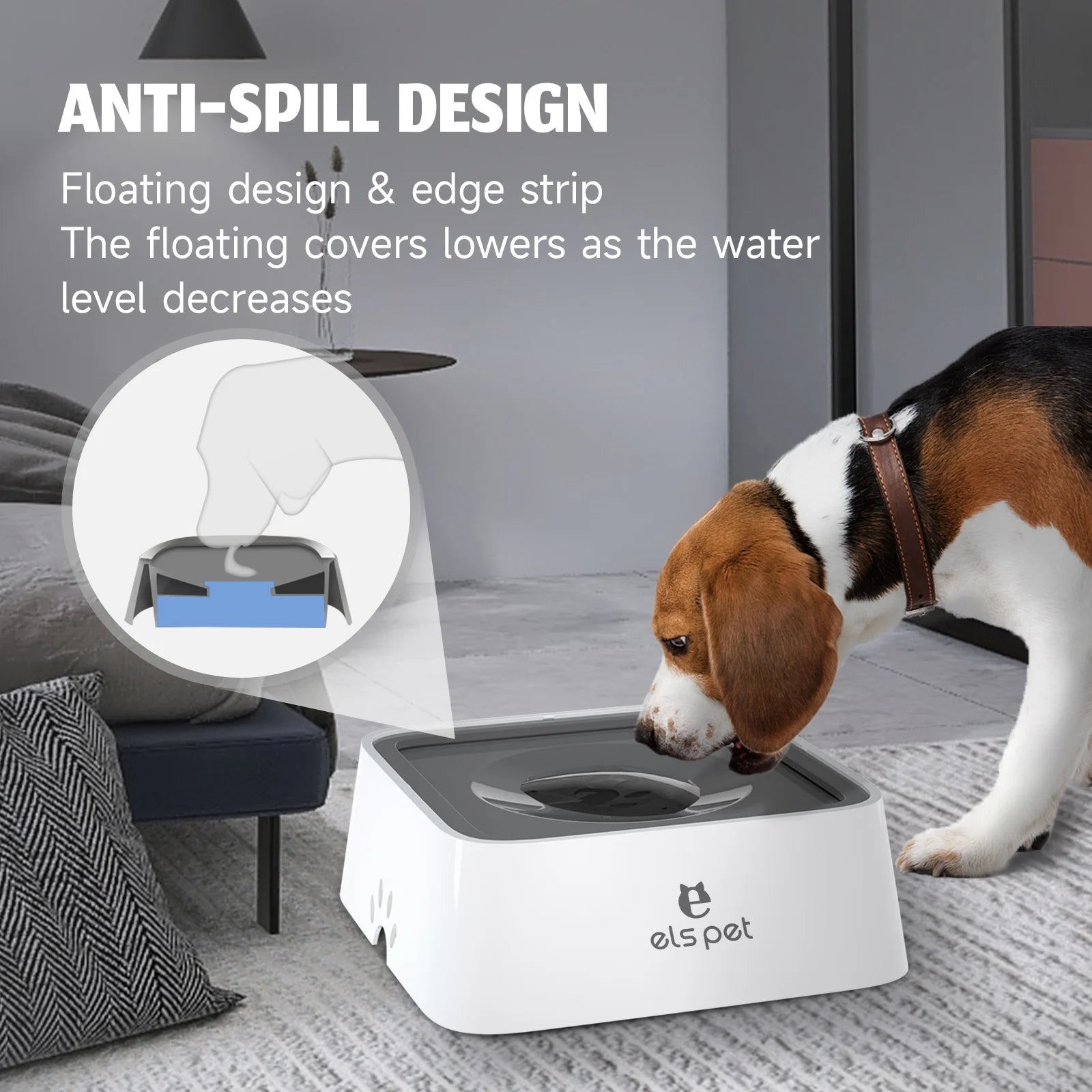 Dog Water Bowl 70Oz No Spill Slow Feeder Vehicle Carried 2L Pet Cat Water Dispenser Travel Bowl