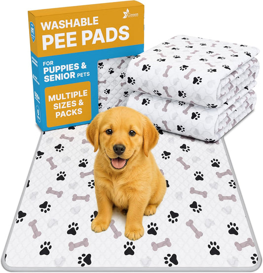  Luxury Washable Pee Pads for Dogs : Waterproof, Chew-Proof, Reusable Puppy Training Pads with Anti-Slip Backing (2-Pack, 30x34”) for Playpen, Crate, & Whelping Box