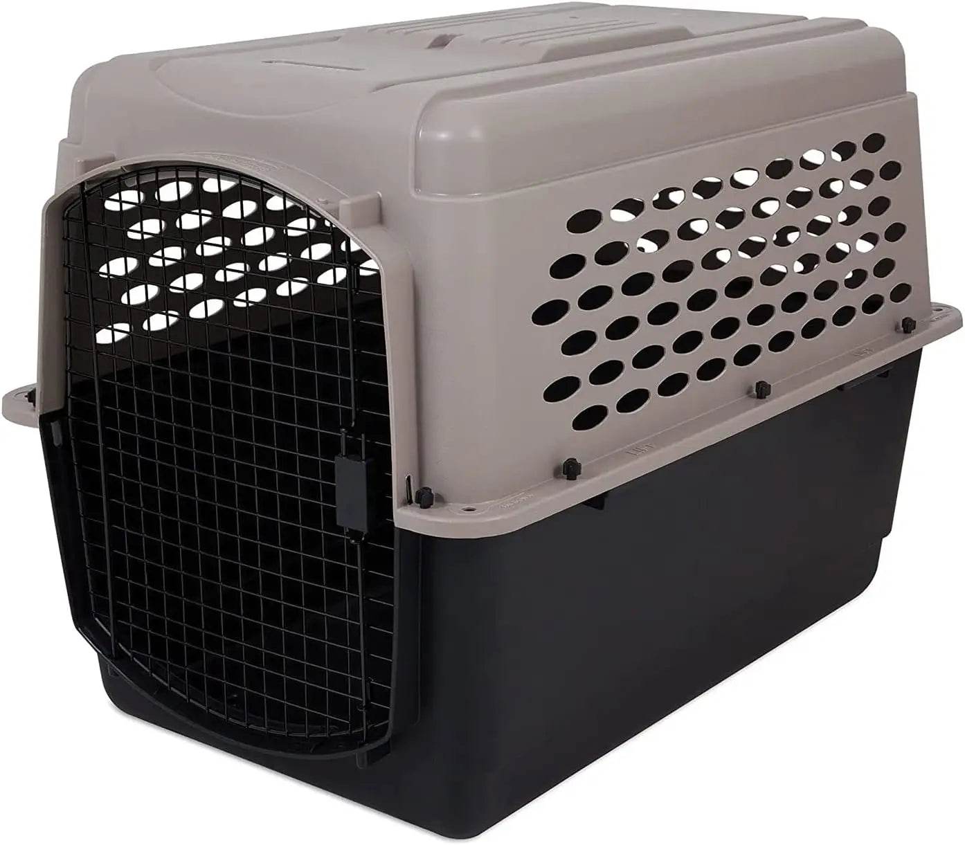 40" Premium Vari Dog Kennel – Airline-Approved Portable Crate for Large Breeds (70–90lbs), Elegant Taupe & Black, Made in USA