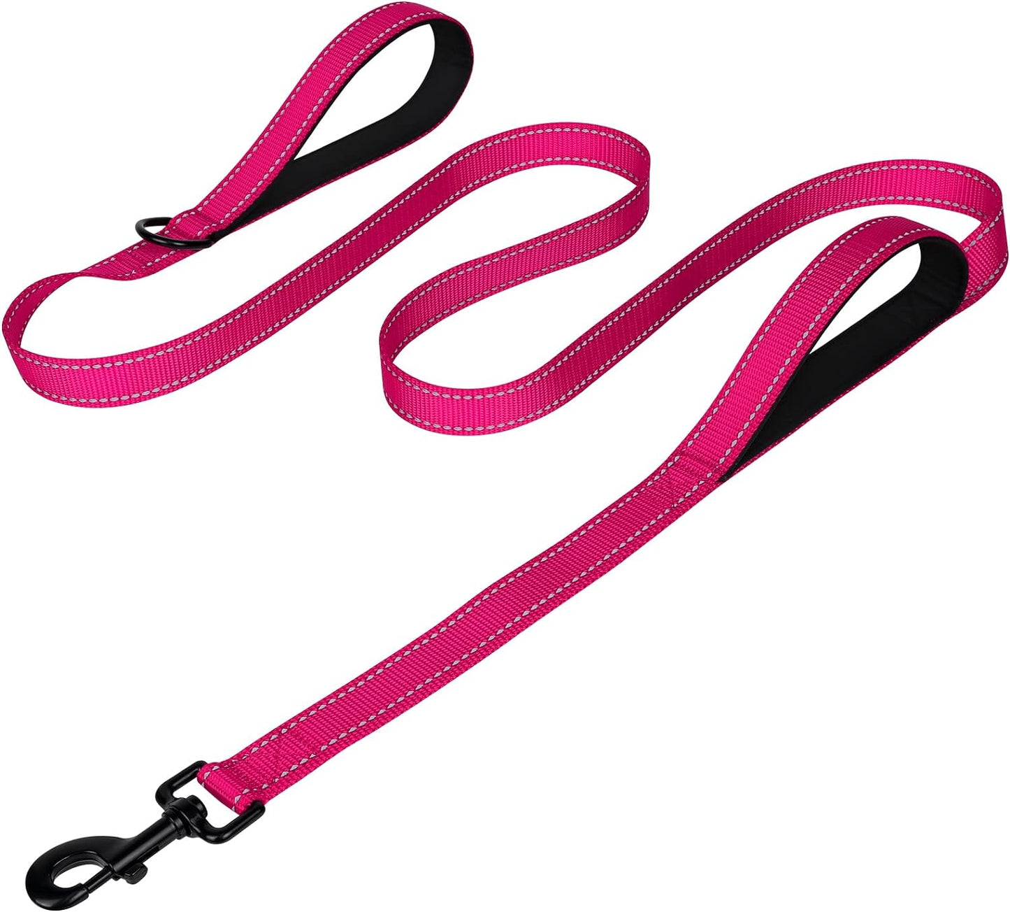 Joytale Luxe Double-Sided Reflective Dog Leash – Heavy-Duty Padded Nylon, 5FT Orange Lead for Medium & Large Dogs, Night Safety + Comfort Grip