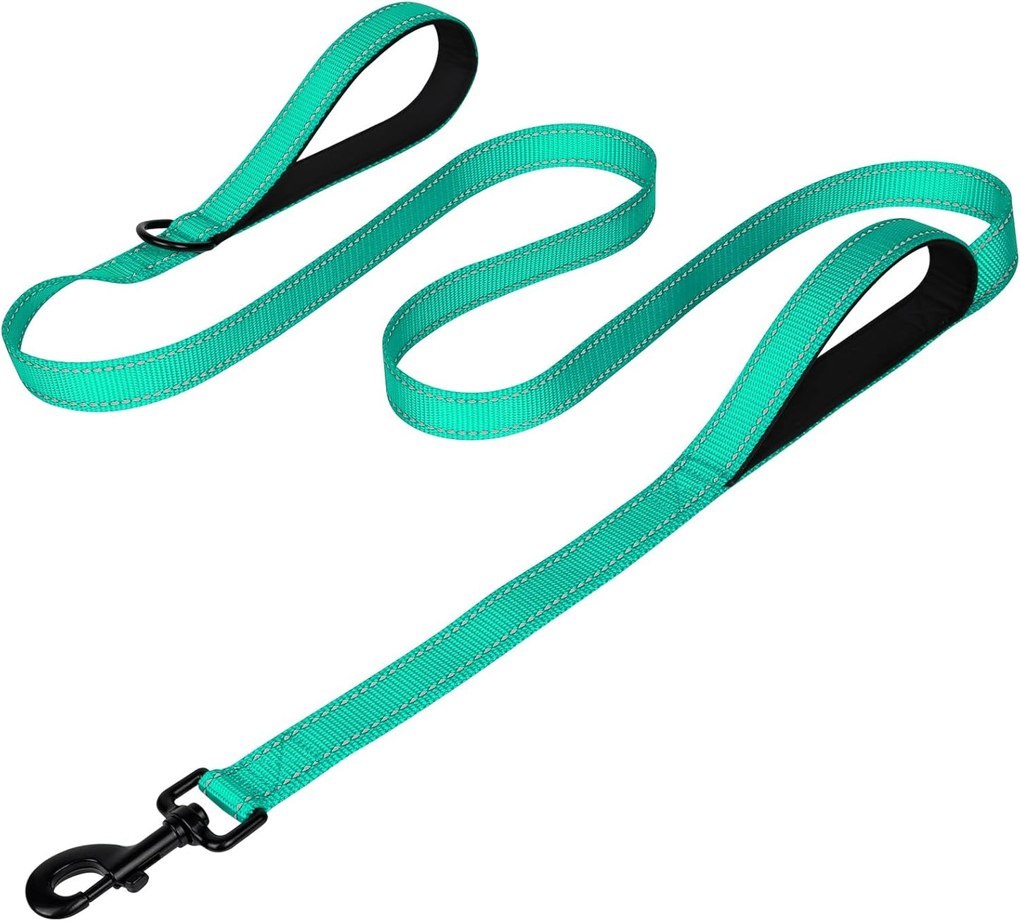 Joytale Luxe Double-Sided Reflective Dog Leash – Heavy-Duty Padded Nylon, 5FT Orange Lead for Medium & Large Dogs, Night Safety + Comfort Grip
