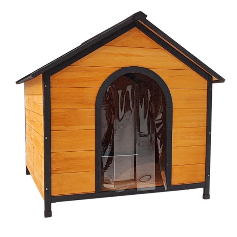 Luxury Outdoor Wooden Dog House with Feeding Station & Toy Storage – Durable, Weatherproof Haven for Multiple Dogs