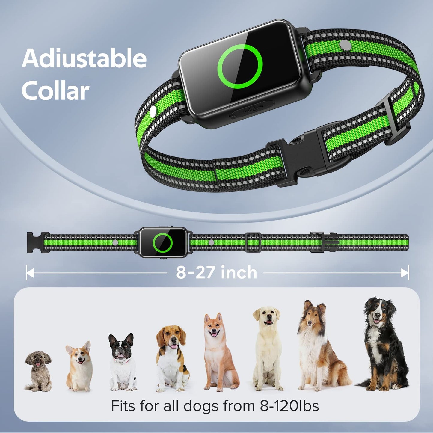 Luxury Smart Dog Training Collar for 2 Dogs : 2600ft Remote, Waterproof E-Collar with Adjustable Vibration, Gentle Shock, Beep, Fast Charging, for Small, Medium & Large Breeds